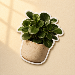 Sill app icon — a die-cut sticker of a potted plant